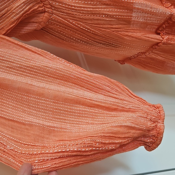 Blue Island Women's Pink Striped V-Neck Tassels Swim Cover Up Boho Dress‎ Small - Picture 3 of 9